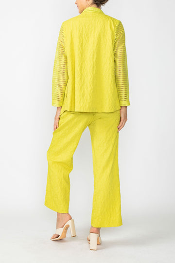 Lime Graceful JQD Square Mesh Asymmetrical Jacket